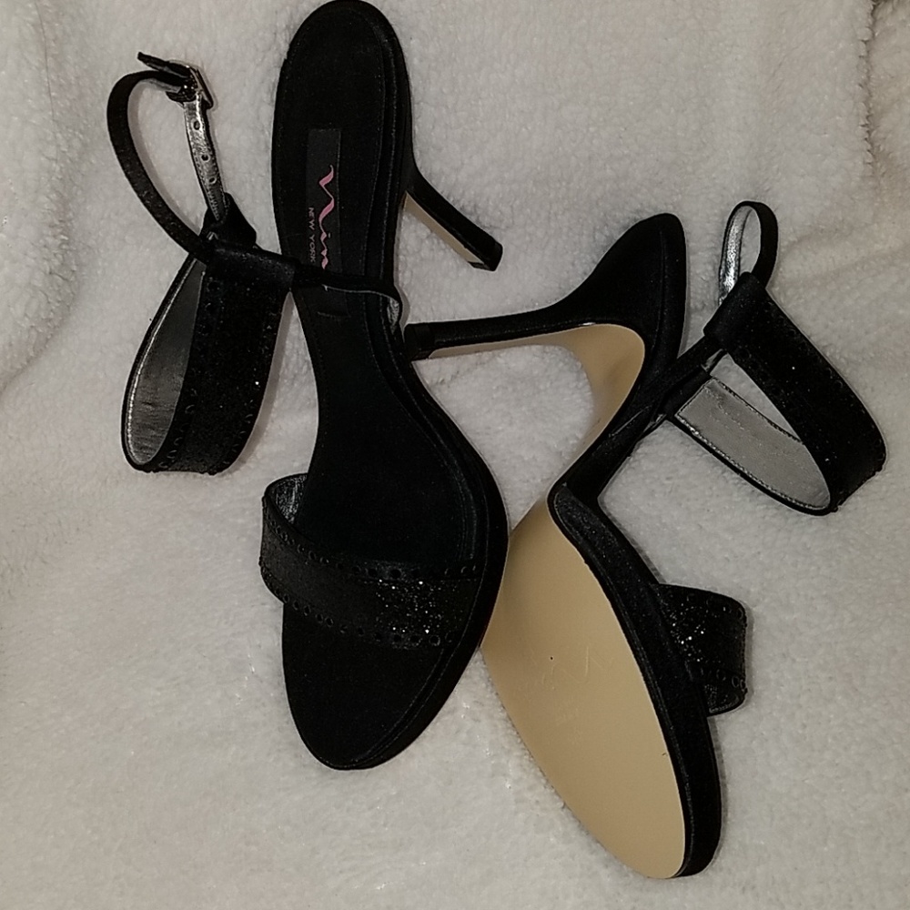 Black Sparkly Cocktail Heels